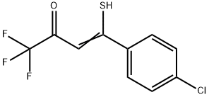 4-(4-クロロフェニル)-1,1,1-トリフルオロ-4-メルカプト-3-ブテン-2-オン 化学構造式