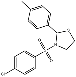 Thiazolidine, 3-[(4-chlorophenyl)sulfonyl]-2-(4-methylphenyl)- (9CI) Structure