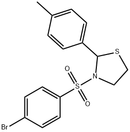Thiazolidine, 3-[(4-bromophenyl)sulfonyl]-2-(4-methylphenyl)- (9CI) 化学構造式
