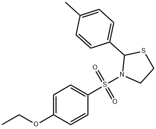 Thiazolidine, 3-[(4-ethoxyphenyl)sulfonyl]-2-(4-methylphenyl)- (9CI) 化学構造式