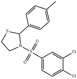 Thiazolidine, 3-[(3,4-dichlorophenyl)sulfonyl]-2-(4-methylphenyl)- (9CI) 化学構造式