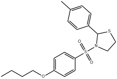 Thiazolidine, 3-[(4-butoxyphenyl)sulfonyl]-2-(4-methylphenyl)- (9CI) Structure