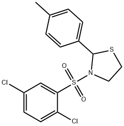 Thiazolidine, 3-[(2,5-dichlorophenyl)sulfonyl]-2-(4-methylphenyl)- (9CI) Structure