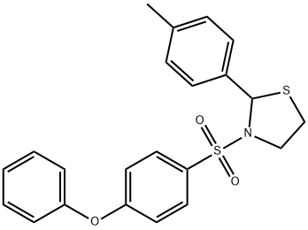Thiazolidine, 2-(4-methylphenyl)-3-[(4-phenoxyphenyl)sulfonyl]- (9CI) 结构式