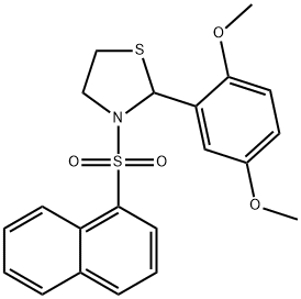 Thiazolidine, 2-(2,5-dimethoxyphenyl)-3-(1-naphthalenylsulfonyl)- (9CI) Structure