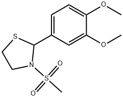 Thiazolidine, 2-(3,4-dimethoxyphenyl)-3-(methylsulfonyl)- (9CI) Struktur