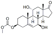 Androst-5-en-17-one, 7,11-dihydroxy-3-[(methoxycarbonyl)oxy]-, (3beta,7beta,11alpha)- 化学構造式