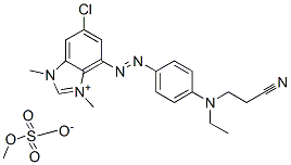 6-chloro-4-[[4-[(2-cyanoethyl)ethylamino]phenyl]azo]-1,3-dimethyl-1H-benzimidazolium methyl sulphate 化学構造式