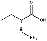 (S)-2-アミノメチル酪酸 化学構造式