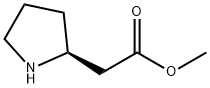 (2S)-ピロリジン-2-酢酸メチル 化学構造式