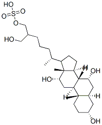 (3R,5R,7R,8R,9S,10S,12S,13R,14S)-3,7,12-trihydroxy-17-[(2R)-6-(hydroxymethyl)-7-sulfooxy-heptan-2-yl]-10,13-dimethyl-2,3,4,5,6,7,8,9,11,12,14,15,16,17-tetradecahydro-1H-cyclopenta[a]phenanthrene Structure