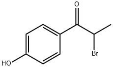 2-ブロモ-1-(4-ヒドロキシフェニル)プロパン-1-オン 化学構造式