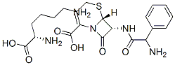 L-lysine mono[[6R-[6alpha,7beta(R*)]]-7-[(aminophenylacetyl)amino]-3-methyl-8-oxo-5-thia-1-azabicyclo[4.2.0]oct-2-ene-2-carboxylate] Structure