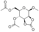 Methyl4,6-di-O-acetyl-2,3-carbonyl-b-D-mannopyranoside 化学構造式