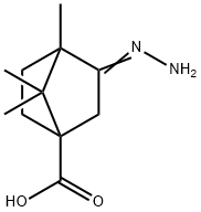 Bicyclo[2.2.1]heptane-1-carboxylic acid, 3-hydrazono-4,7,7-trimethyl- (9CI) Structure