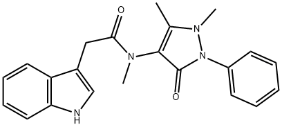 N-(1,5-dimethyl-3-oxo-2-phenyl-pyrazol-4-yl)-2-(1H-indol-3-yl)-N-methyl-acetamide Structure