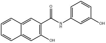 3-ヒドロキシ-N-(3-ヒドロキシフェニル)-2-ナフタレンカルボアミド 化学構造式