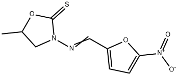 5-メチル-3-[(5-ニトロフルフリリデン)アミノ]-2-オキサゾリジンチオン 化学構造式