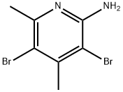 2-Amino-3,5-dibromo-4,6-dimethylpyridine 化学構造式