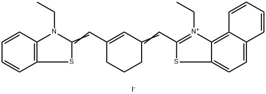 3-ETHYL-2-[(3-([1-ETHYLNAPHTHO[1,2-D][1,3]THIAZOL-2(1H)-YLIDENE]METHYL)-2-CYCLOHEXEN-1-YLIDENE)METHYL]-1,3-BENZOTHIAZOL-3-IUM IODIDE Structure