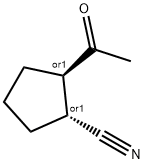 Cyclopentanecarbonitrile, 2-acetyl-, trans- (9CI) 化学構造式