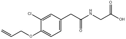 2-[[[3-クロロ-4-(2-プロペニルオキシ)フェニル]アセチル]アミノ]酢酸 化学構造式