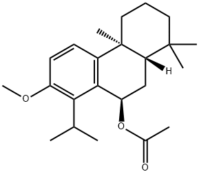 9-Phenanthrenol, 1,2,3,4,4a,9,10,10a-octahydro-7-methoxy-1,1,4a-trimethyl-8-(1-methylethyl)-, acetate, (4aS,9R,10aS)- Structure