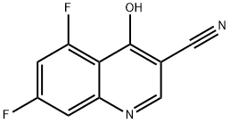 5,7-difluoro-4-hydroxyquinoline-3-carbonitrile Struktur