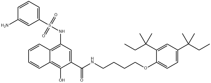 4-[[(3-Aminophenyl)sulfonyl]amino]-N-[4-[2,4-bis(1,1-dimethylpropyl)phenoxy]butyl]-1-hydroxy-2-naphthalenecarboxamide|