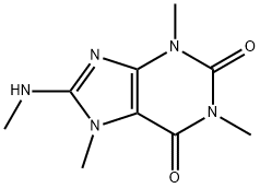 3,7-ジヒドロ-1,3,7-トリメチル-8-(メチルアミノ)-1H-プリン-2,6-ジオン 化学構造式