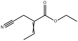 Ethyl (2E)-2-(cyanomethyl)-2-butenoate 结构式