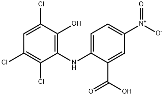 Benzoic  acid,  5-nitro-2-[(2,3,5-trichloro-6-hydroxyphenyl)amino]- 结构式