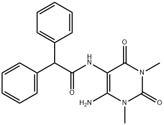 Acetamide,  N-(6-amino-1,2,3,4-tetrahydro-1,3-dimethyl-2,4-dioxo-5-pyrimidinyl)-2,2-diphenyl-  (8CI) Struktur