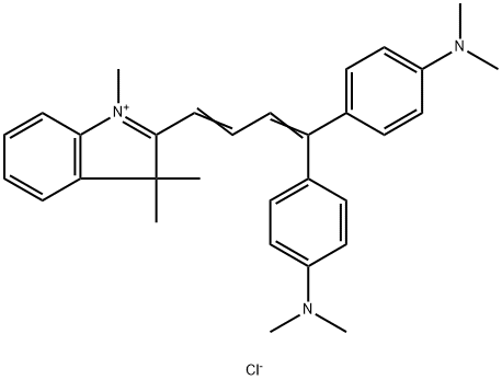 2-[4,4-ビス[4-(ジメチルアミノ)フェニル]-1,3-ブタジエニル]-1,3,3-トリメチル-3H-インドリウム・クロリド 化学構造式