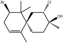 (2S,3S,6S,10R)-10-ブロモ-2-クロロ-3,7,11,11-テトラメチルスピロ[5.5]ウンデカ-7-エン-3-オール 化学構造式