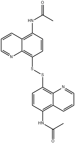 N-(8-((5-(Acetylamino)-8-quinolinyl)dithio)-5-quinolinyl)acetamide,5429-79-8,结构式