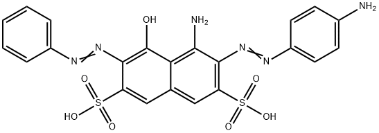 4-amino-3-[(4-aminophenyl)azo]-5-hydroxy-6-(phenylazo)naphthalene-2,7-disulphonic acid,54291-12-2,结构式