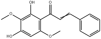 (E)-1-(2,4-DIHYDROXY-3,6-DIMETHOXY-PHENYL)-3-PHENYL-PROPENONE 化学構造式