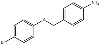 4-{[(4-ブロモフェニル)スルファニル]メチル}アニリン 化学構造式