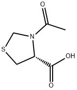 (4R)-3-アセチル-4α-チアゾリジンカルボン酸 化学構造式