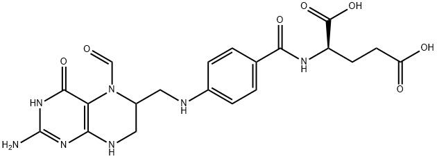 2-[4-[(2-amino-5-formyl-4-oxo-5,6,7,8-tetrahydro-1H-pteridin-6-yl)methylamino]benzoyl]aminopentanedioic acid 结构式