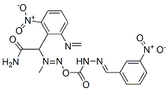 N-[(3-nitrophenyl)methylideneamino]-2-[[(3-nitrophenyl)methylideneamin o]carbamoylmethyl-nitroso-amino]acetamide Structure