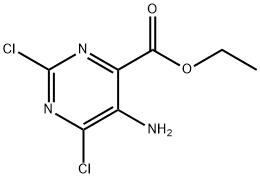2,6-二氯-5-氨基嘧啶-4-甲酸乙酯 结构式