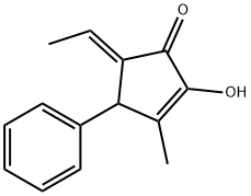 2-Cyclopenten-1-one, 5-ethylidene-2-hydroxy-3-methyl-4-phenyl-, (5E)- (9CI) Structure