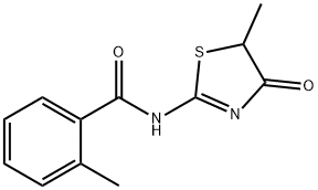 Benzamide, N-(4,5-dihydro-5-methyl-4-oxo-2-thiazolyl)-2-methyl- (9CI) Structure