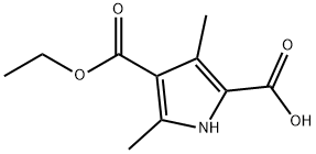 4-乙氧羰基-3,5-二甲基吡咯-2-羧酸, 5442-91-1, 结构式