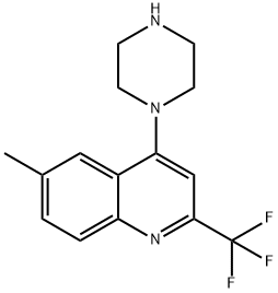 6-METHYL-4-PIPERAZINO-2-(TRIFLUOROMETHYL)QUINOLINE Struktur