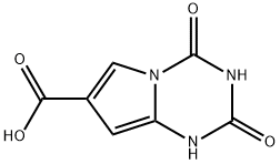 1,2,3,4-テトラヒドロ-2,4-ジオキソピロロ[1,2-a]-1,3,5-トリアジン-7-カルボン酸 化学構造式