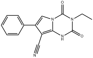 3-Ethyl-1,2,3,4-tetrahydro-2,4-dioxo-7-phenylpyrrolo[1,2-a]-1,3,5-triazine-8-carbonitrile,54450-43-0,结构式