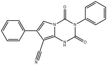1,2,3,4-Tetrahydro-2,4-dioxo-3,7-diphenylpyrrolo[1,2-a]-1,3,5-triazine-8-carbonitrile 结构式